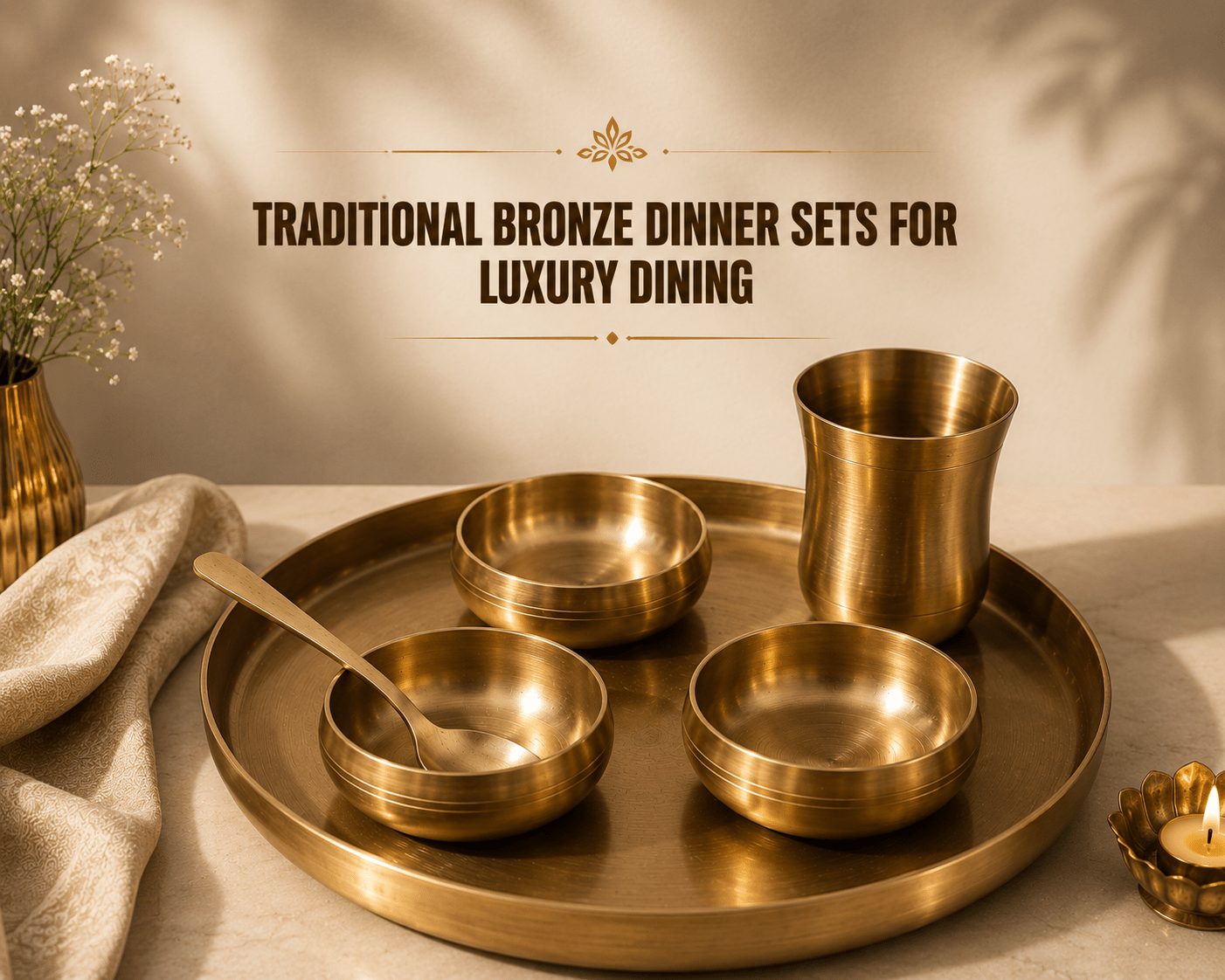 Traditional Bronze Dinner Sets for Luxury Dining | Timeless Elegance for Modern Homes - Royalstuffs.com