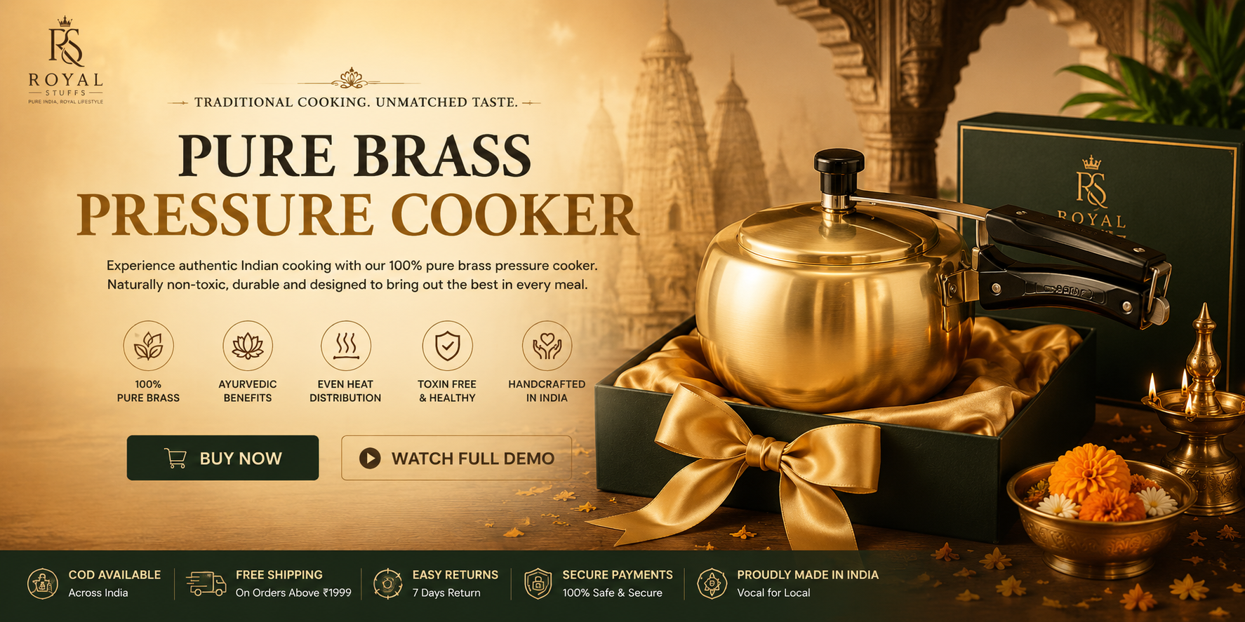 Royal Brass Handi Cooker