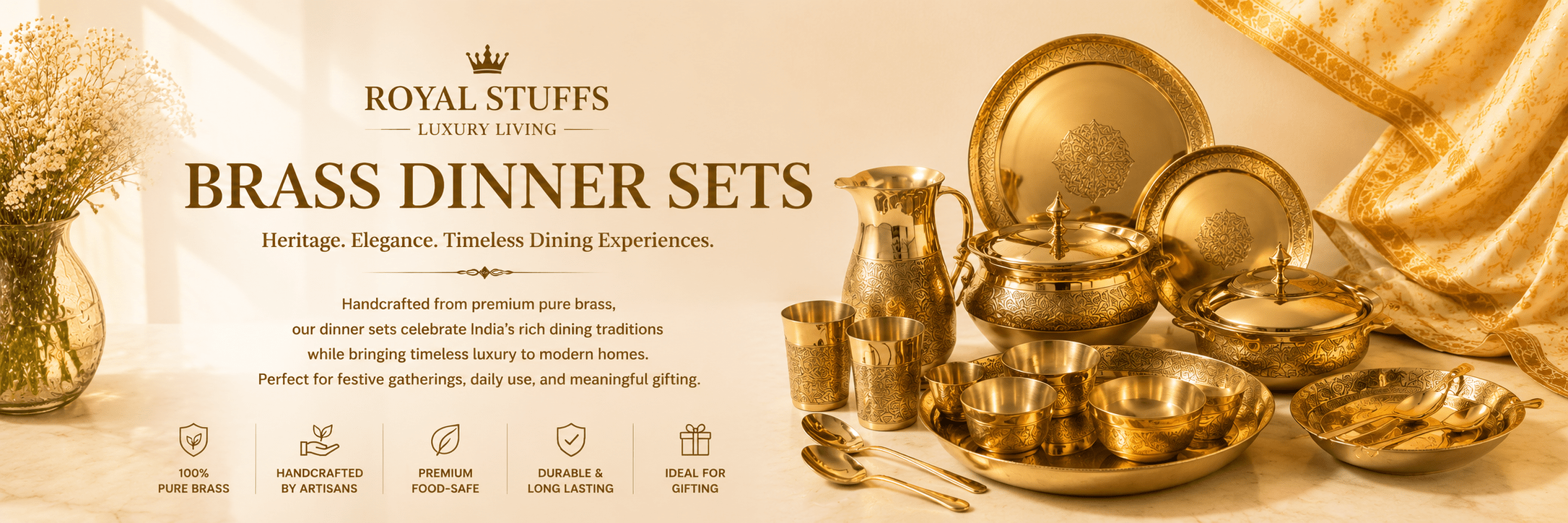 Brass Dinner Sets - Royalstuffs.com