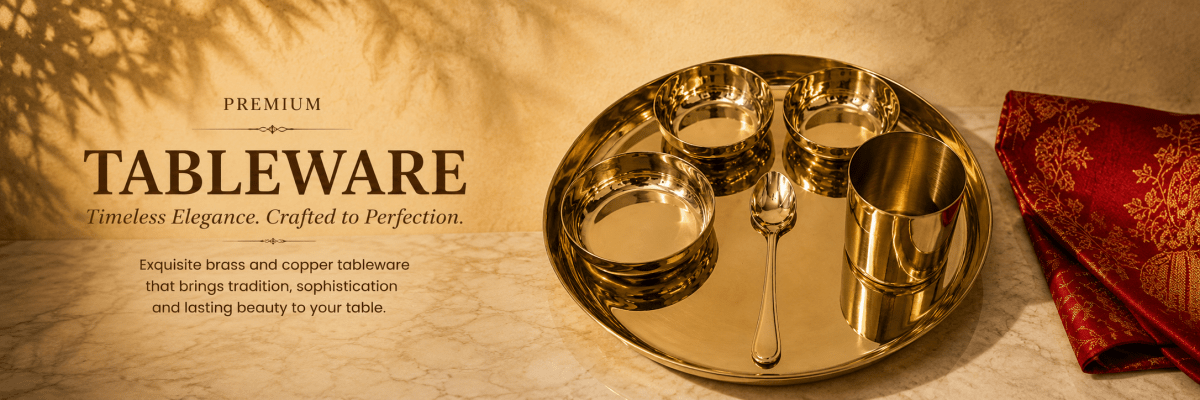 Premium Brass Kansa Copper Tableware - Royalstuffs.com