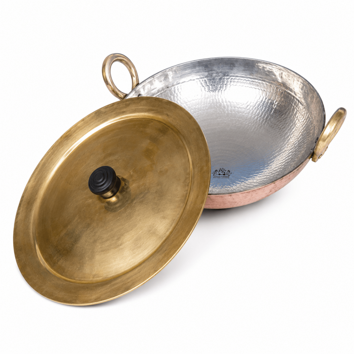 1 Liter Copper Kadai Multi Purpose Hammered Kadhai for Cooking ,Capacity:,Weight:1.5 Kg - Royalstuffs.com