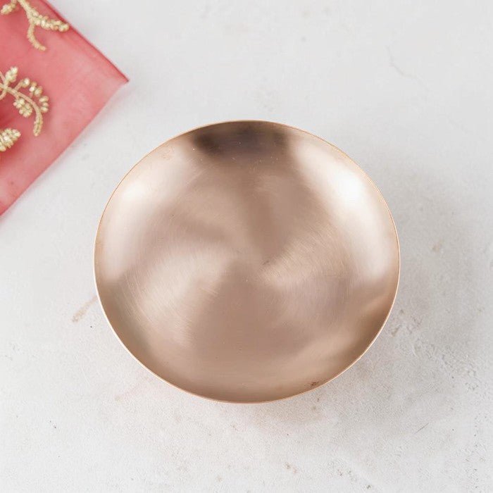 10.5 Inch Pure Kansa Plate | Matt Finish Bronze - Royalstuffs.com