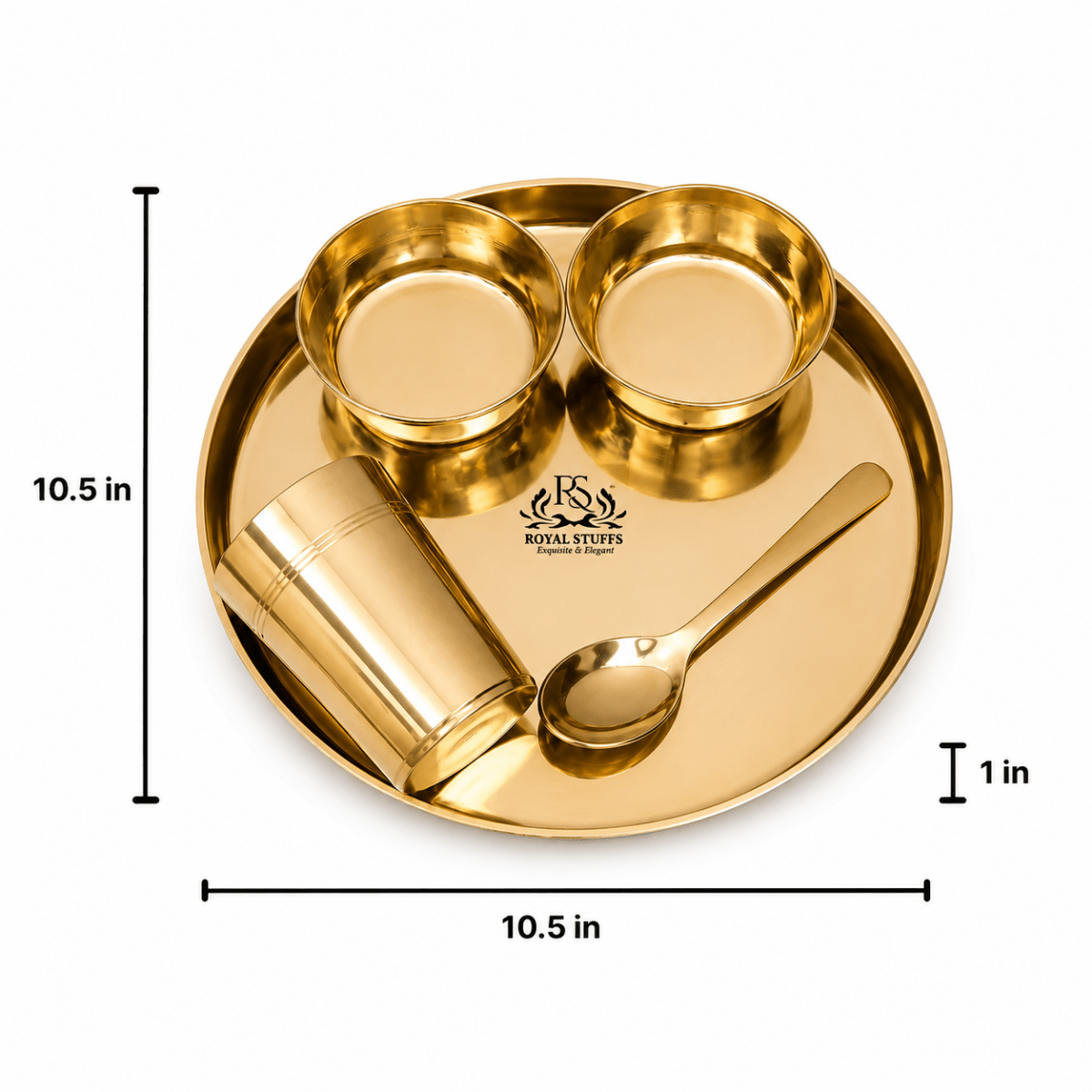 10.5 Inch Royal Pure Bronze Thaali Set , 5 Items - Royalstuffs.com
