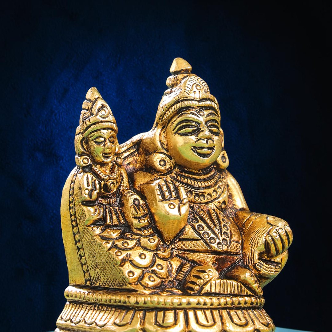 Handcrafted Brass Sitting Kuber & Lakshmi Idol (3 Inch) | RoyalStuffs
