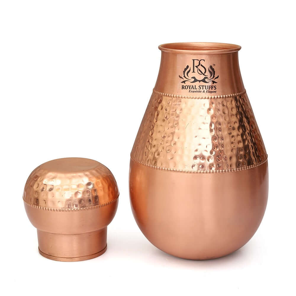 1500 Ml Lotus JAR | Copper Water Container | Water JUG | DRINKWARE | Copper Pitcher - Royalstuffs.com