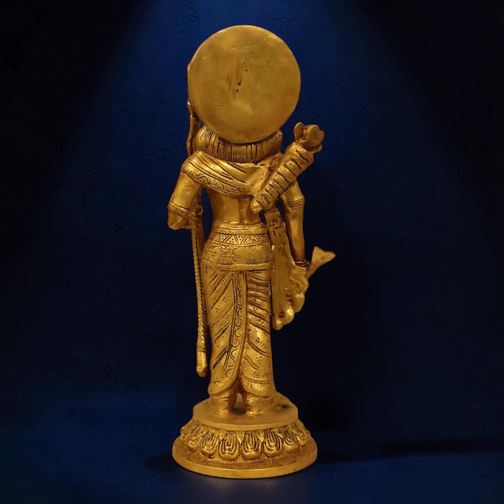 16-Inch Handmade Antique Pure Brass Separate Ram Darbar Idol - 18 Kg. - Royalstuffs.com