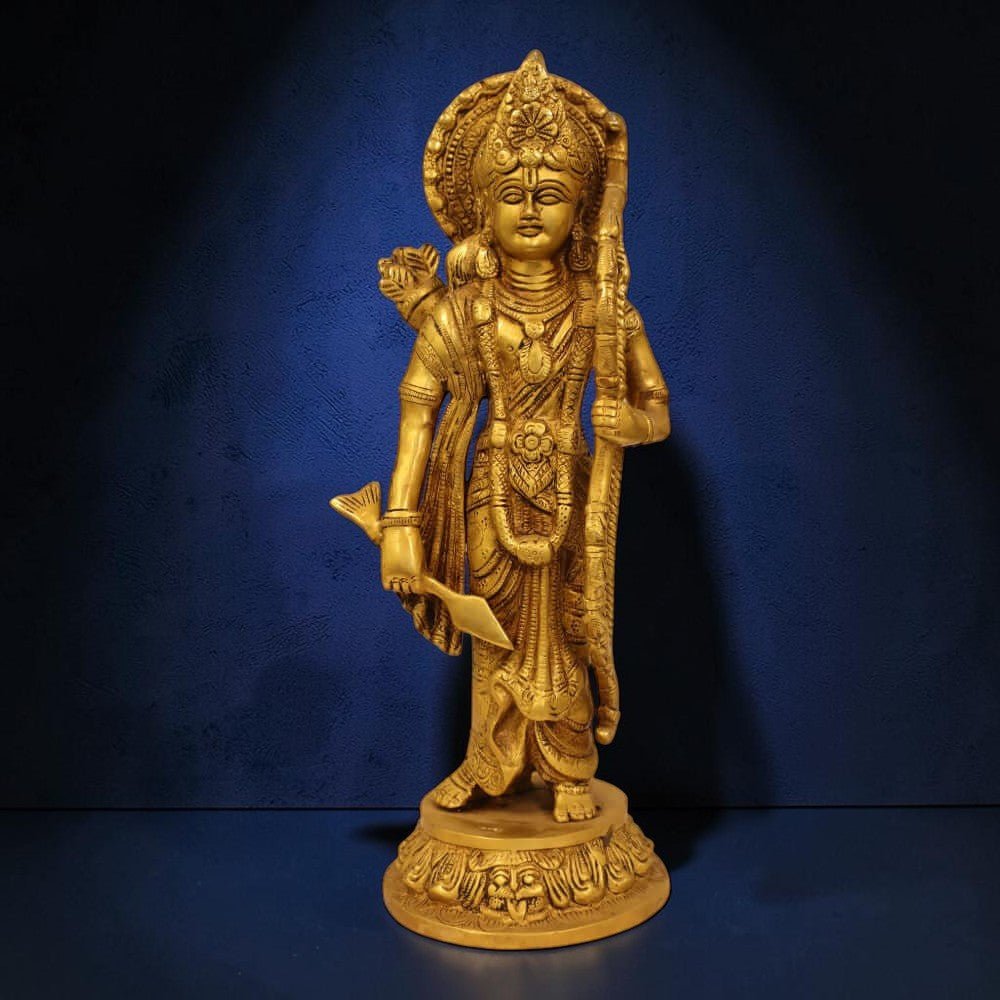 16-Inch Handmade Antique Pure Brass Separate Ram Darbar Idol - 18 Kg. - Royalstuffs.com