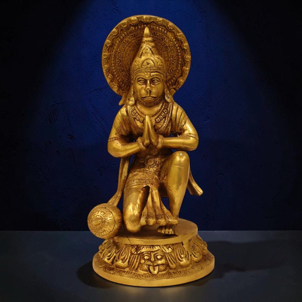 16-Inch Handmade Antique Pure Brass Separate Ram Darbar Idol - 18 Kg. - Royalstuffs.com