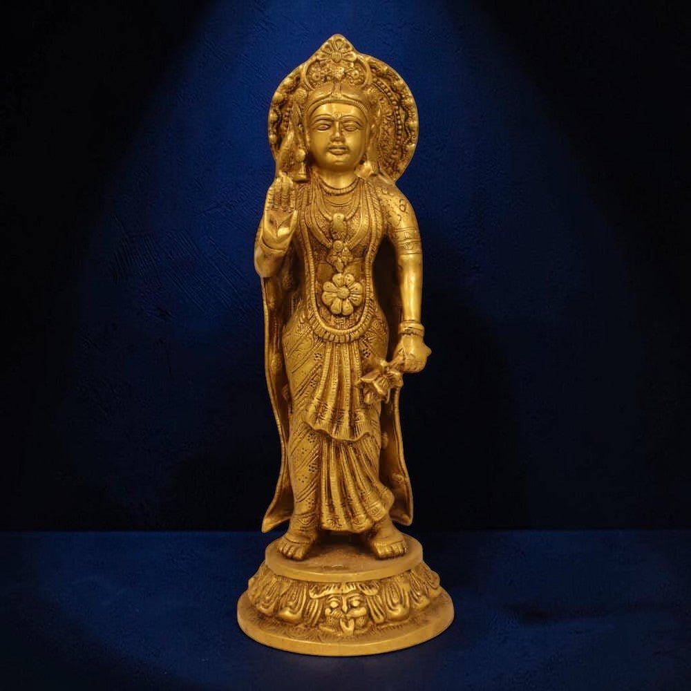 16-Inch Handmade Antique Pure Brass Separate Ram Darbar Idol - 18 Kg. - Royalstuffs.com