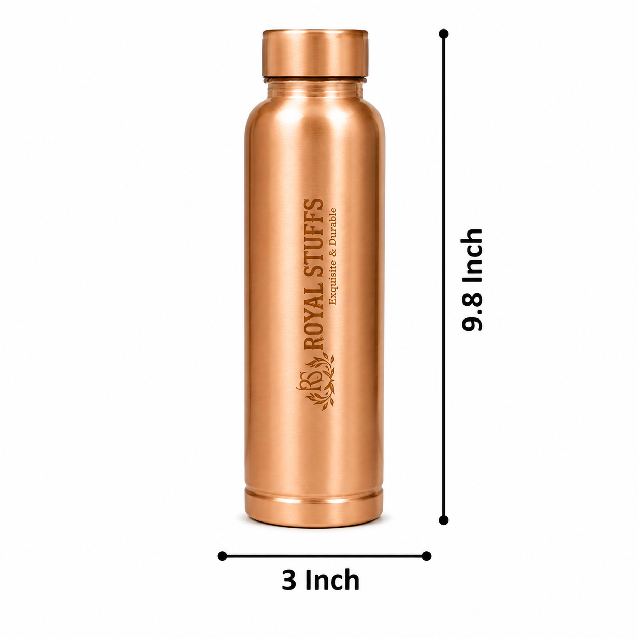 ROYALSTUFFS Pure copper Drinkware Water Dispenser Hammered Finish- Ayurveda Health Healing 8 Liter Storage Container Tank with Set of 2 Tumbler Glasses and 1 copper Bottle