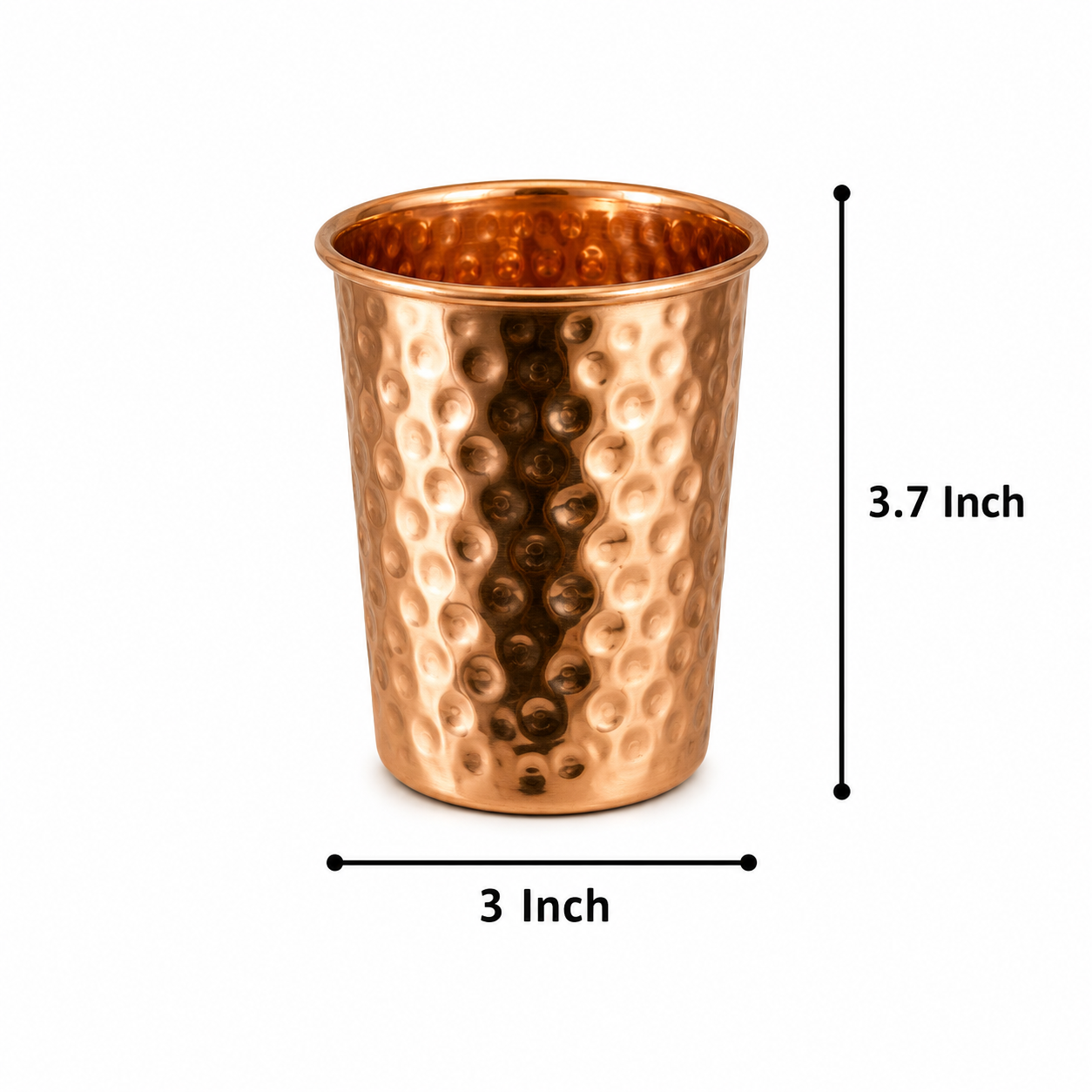 ROYALSTUFFS Pure copper Drinkware Water Dispenser Hammered Finish- Ayurveda Health Healing 8 Liter Storage Container Tank with Set of 2 Tumbler Glasses and 1 copper Bottle