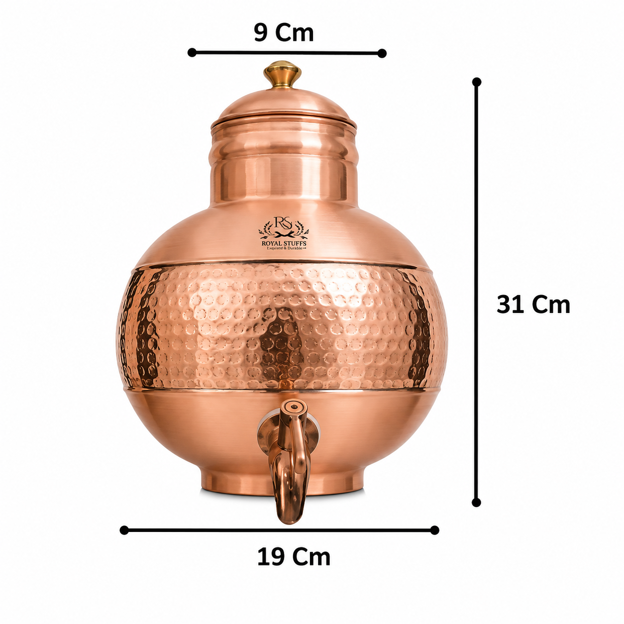 Vintage Copper Water Pot with Brass Spout - 5L (2.4 lbs)