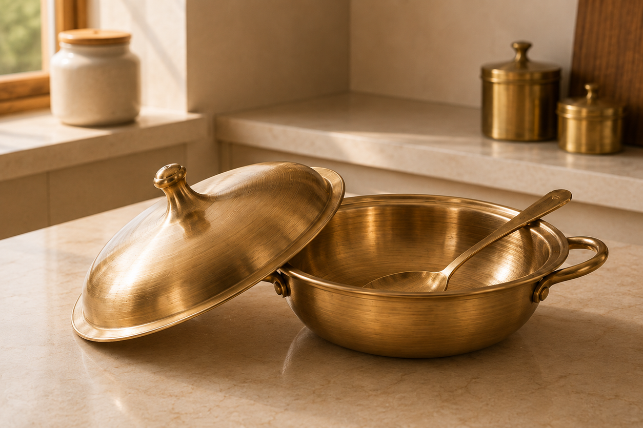 Square Zig Zag Serving Bowl - Golden