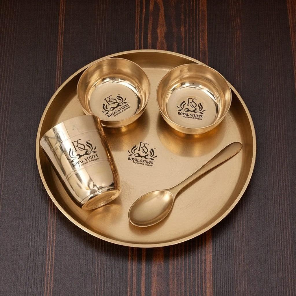 10 Inch Kansa Bronze Bhojan/Dinner/Thali 5 Items