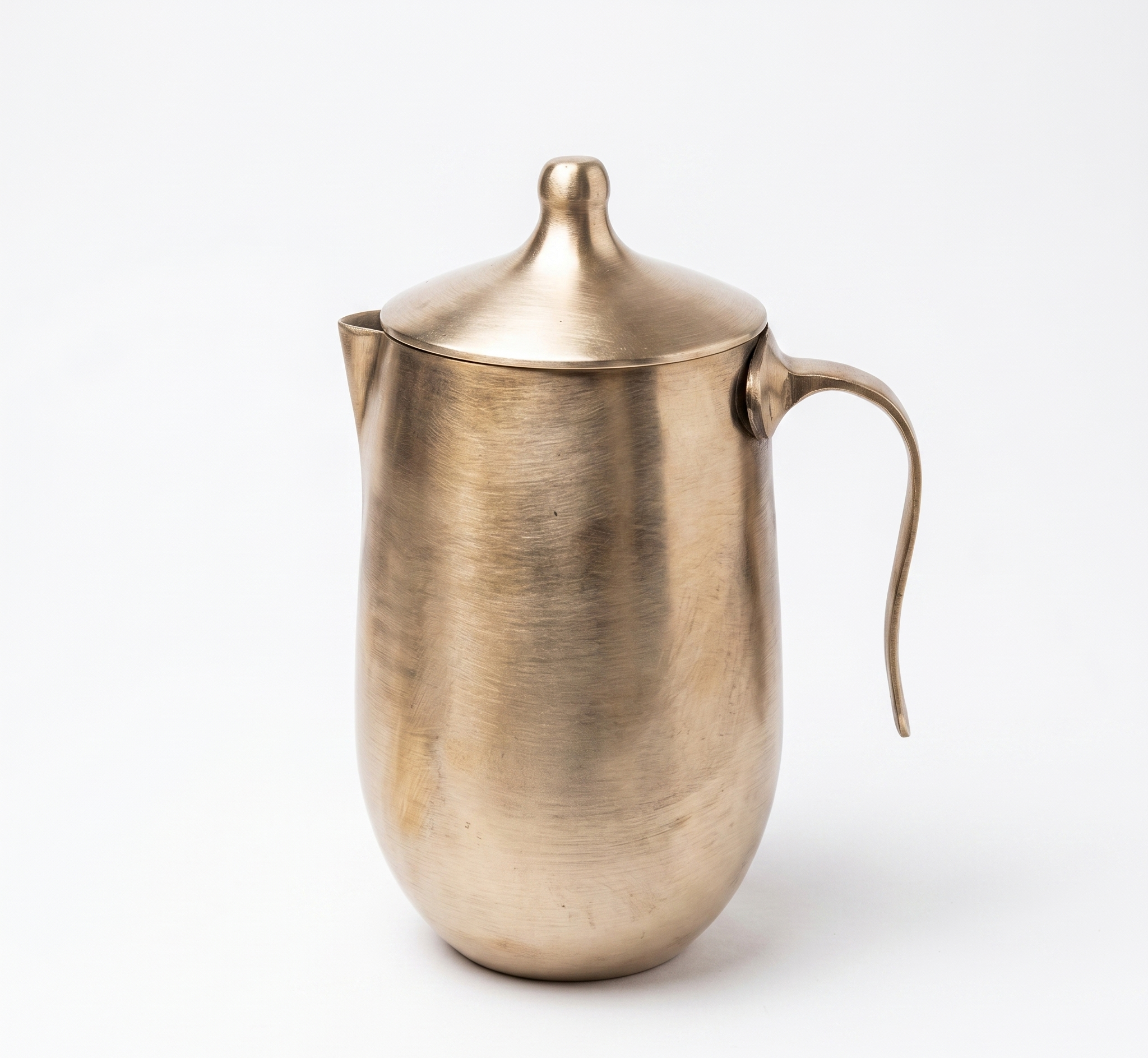 Handcrafted Damru Kansa (Bronze) Jug with Lid | Matte Finish Traditional Water Pitcher | 1500ml