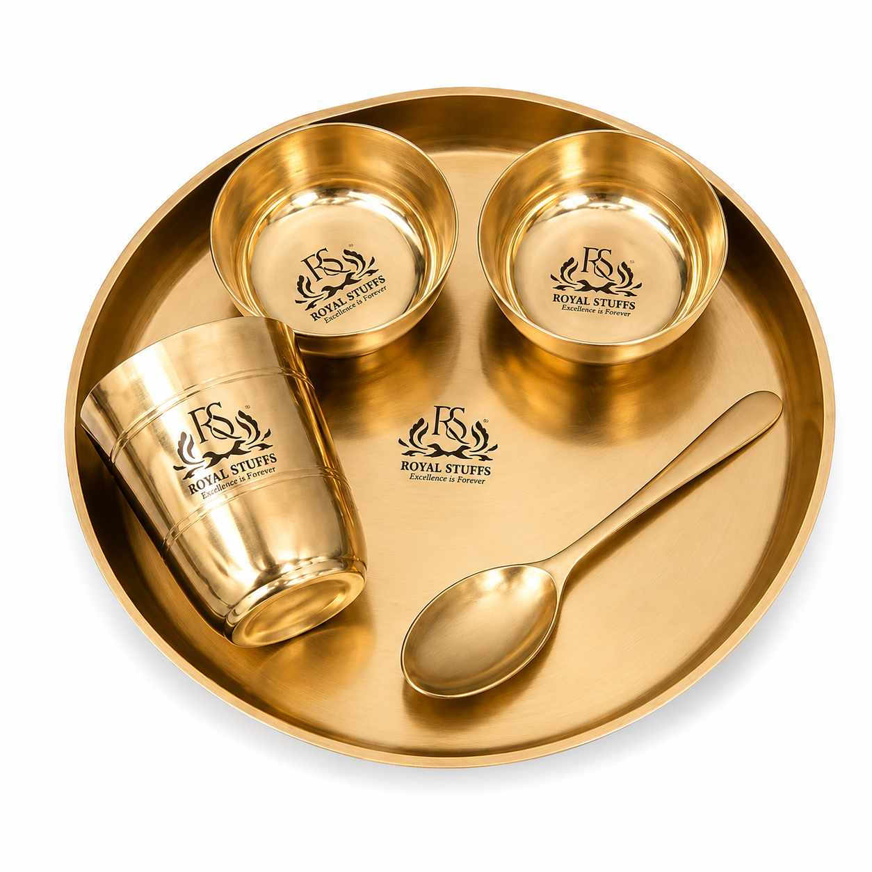 10 Inch Pure Kansa Dinner Set – 5 Pieces