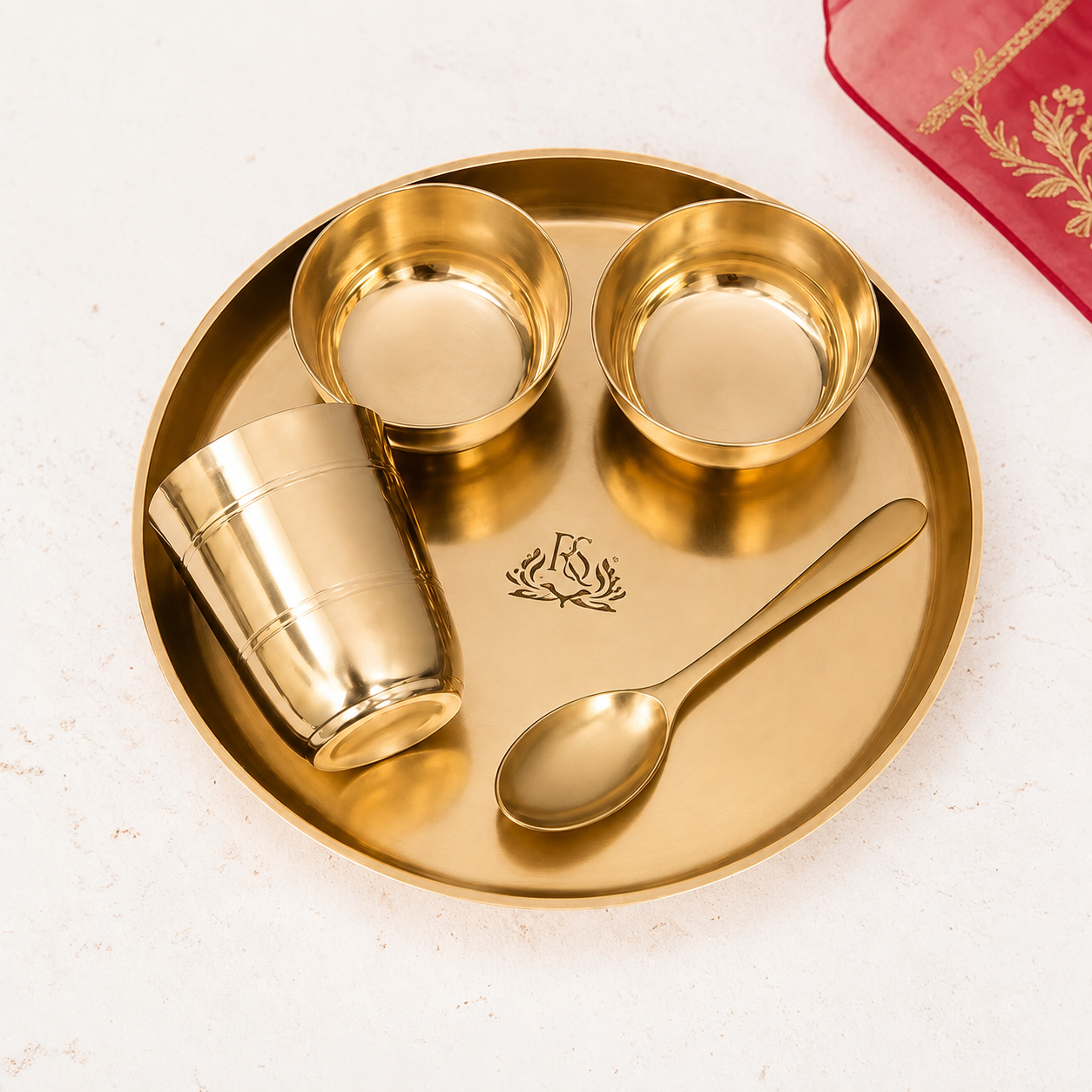 10 Inch Pure Kansa Dinner Set – 5 Pieces