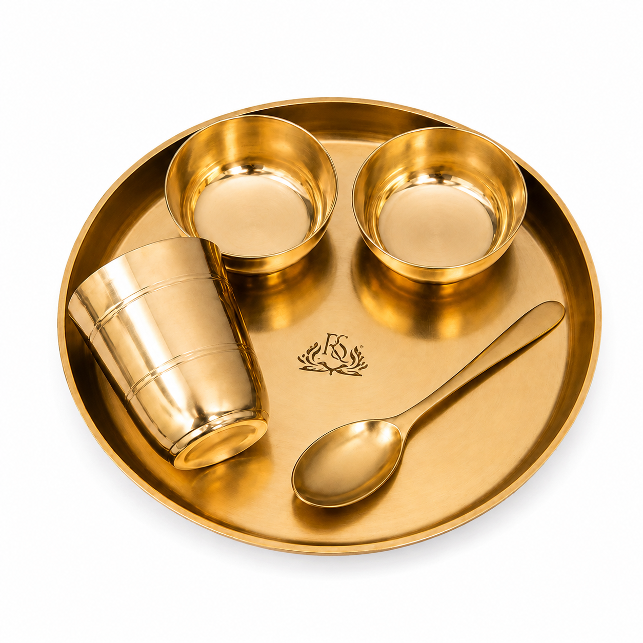 10 Inch Pure Kansa Dinner Set – 5 Pieces