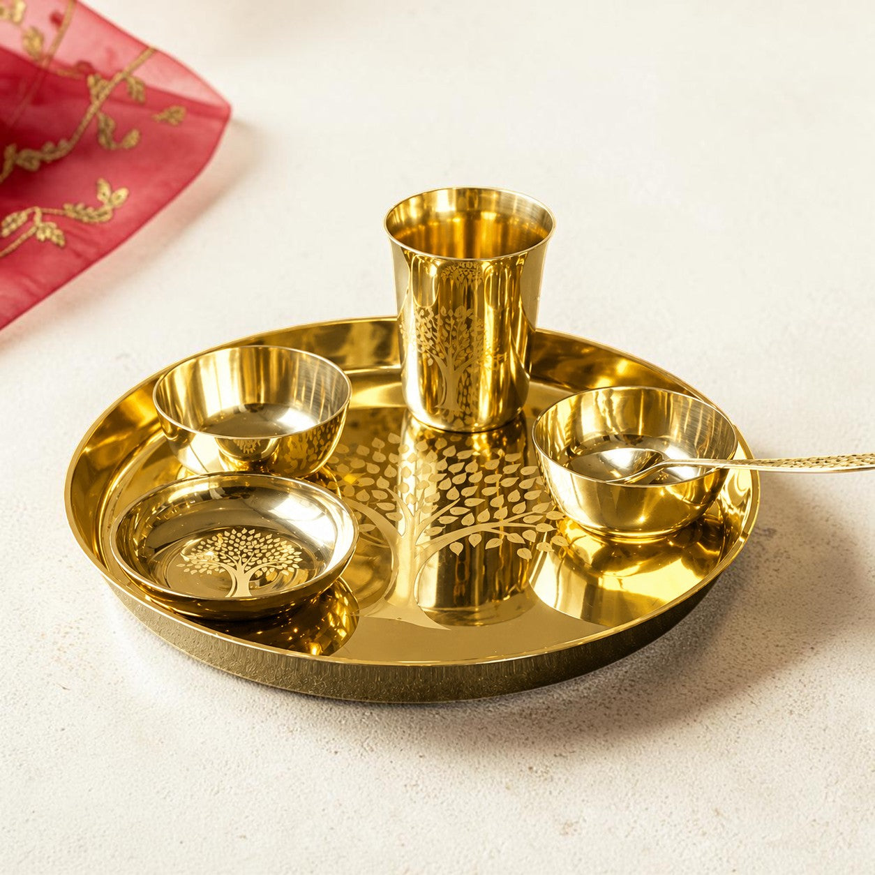 Designer Kansa Thali Set