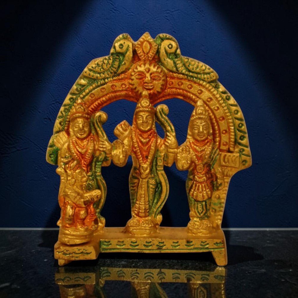 4-Inch Handmade Pure Brass Ram Darbar Idol - Royalstuffs.com