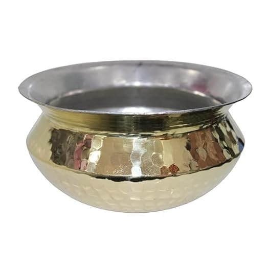 2 Liter Brass Handi Pot for Cooking, Brass Dekchi Pot Cookware