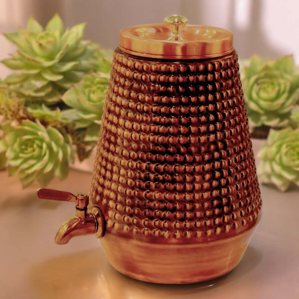 5 L Hammered Antique Copper Water Dispenser - 5000 ML - Royalstuffs.com