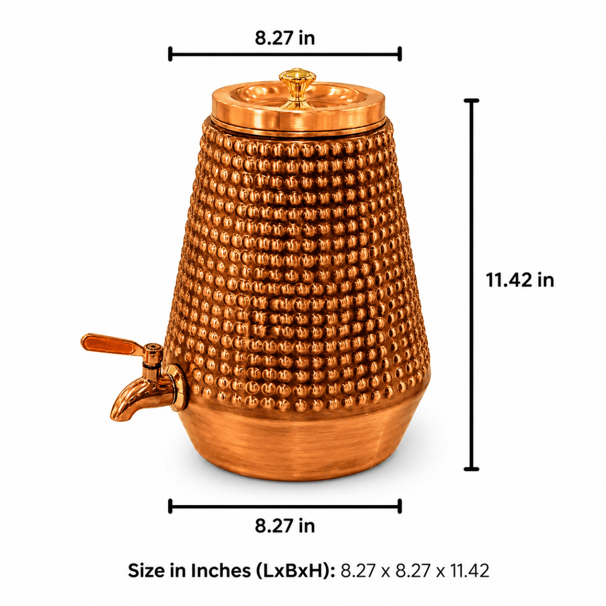 5 L Hammered Antique Copper Water Dispenser - 5000 ML - Royalstuffs.com
