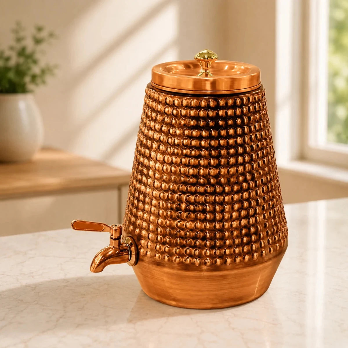 5 L Hammered Antique Copper Water Dispenser - 5000 ML - Royalstuffs.com