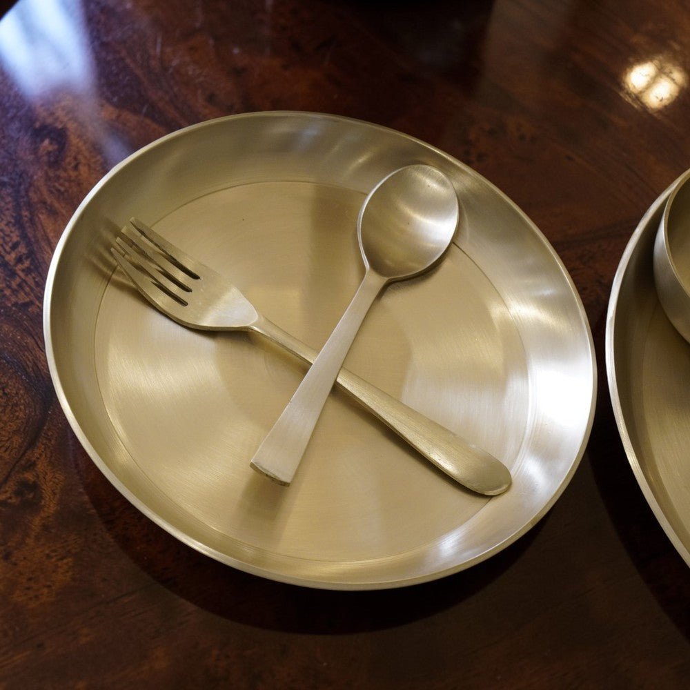 51 Piece Pure Kansa Dinner Set – Premium Bronze Dining Collection - Royalstuffs.com