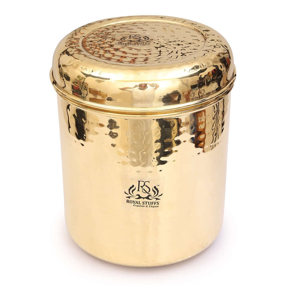 6 All Size Set of Brass Containers | Brass Storage Boxes | Brass Dabba - Royalstuffs.com