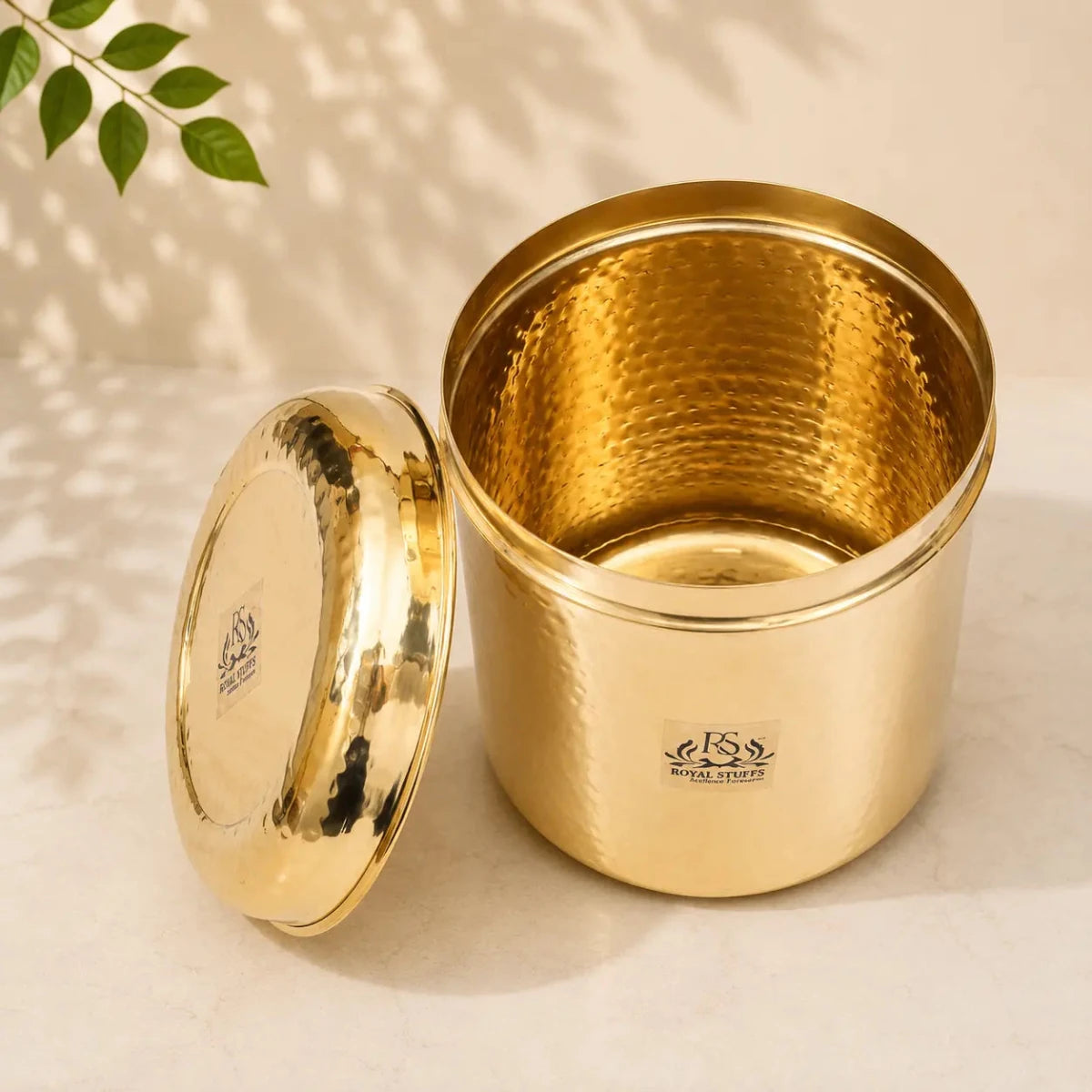 6 All Size Set of Brass Containers | Brass Storage Boxes | Brass Dabba - Royalstuffs.com