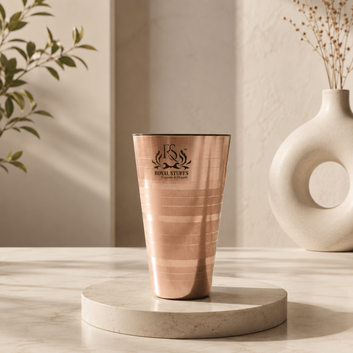 650 ML Copper Water Drinking Glass - Royalstuffs.com
