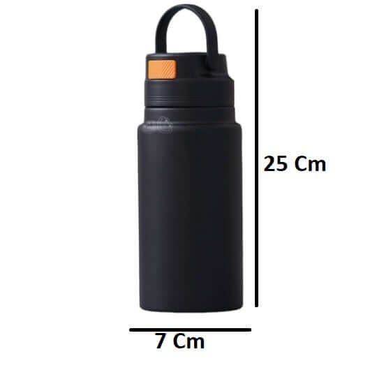 750ml Stainless Steel Gym Water Bottle Sports Sipper (Pack of 1, Black, Aluminium) - Royalstuffs.com