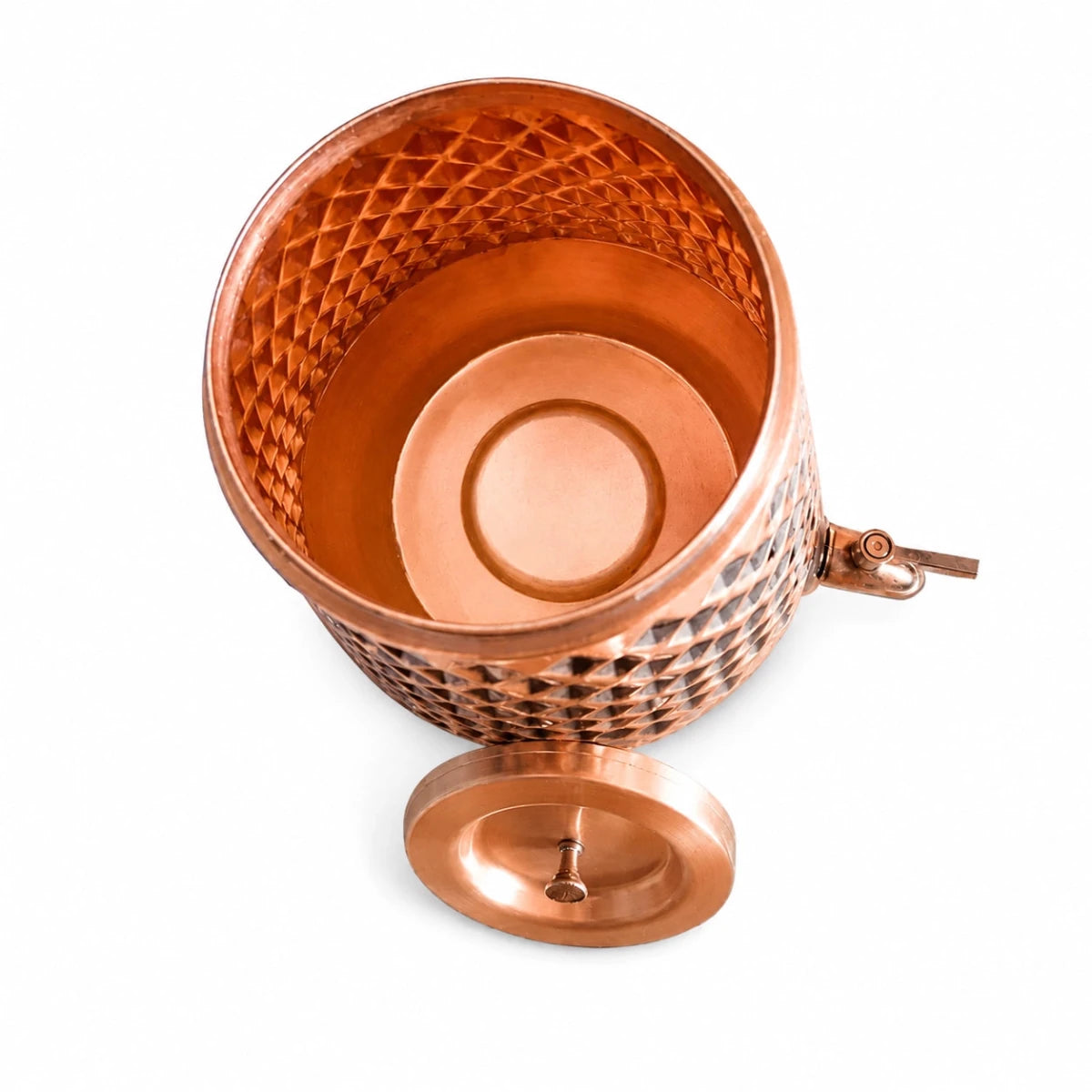 8L Copper Matka Water Dispenser Jug w/ Brass Tap - Royalstuffs.com