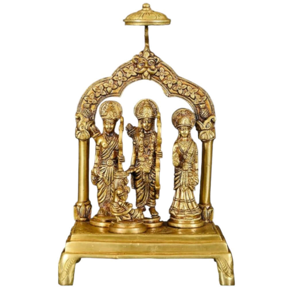 9" Rama Durbar In Brass / Handmade / Made In India, Weight: 1.7 Kg - Royalstuffs.com