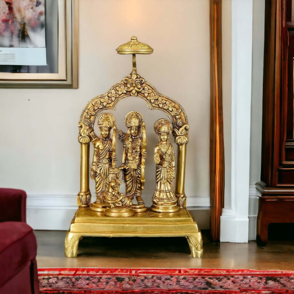 9" Rama Durbar In Brass / Handmade / Made In India, Weight: 1.7 Kg - Royalstuffs.com
