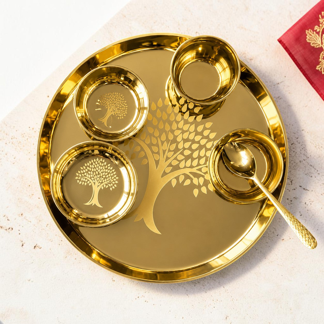 Designer Kansa Thali Set