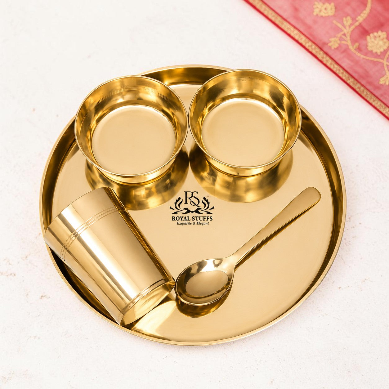 10.5 Inch Royal Pure Bronze Thaali Set , 5 Items