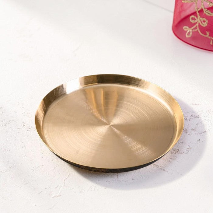 Handmade Pure Kansa Thali (Bronze Plate) – Traditional Indian Dinnerware | RoyalStuffs.com