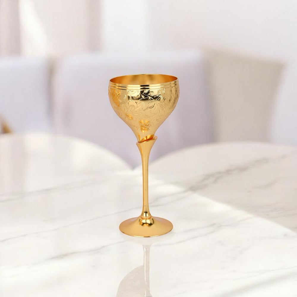 Pure Brass Set of 2 Royal Wine Glasses with Luxury Gift Box – Handcrafted Drinkware