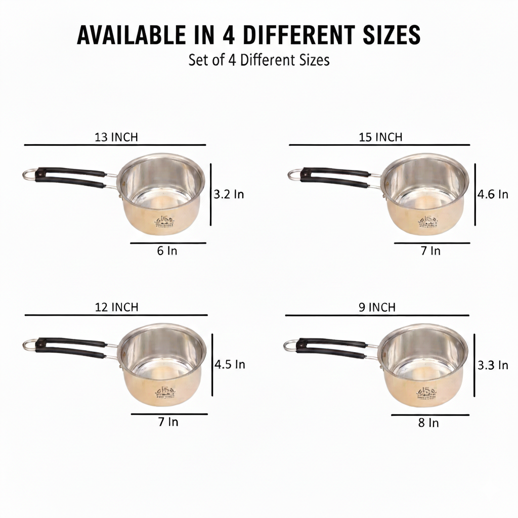 Brass Sauce Pan Tapeli for Milk,Tea with Tin Coating Inner Side Kalai