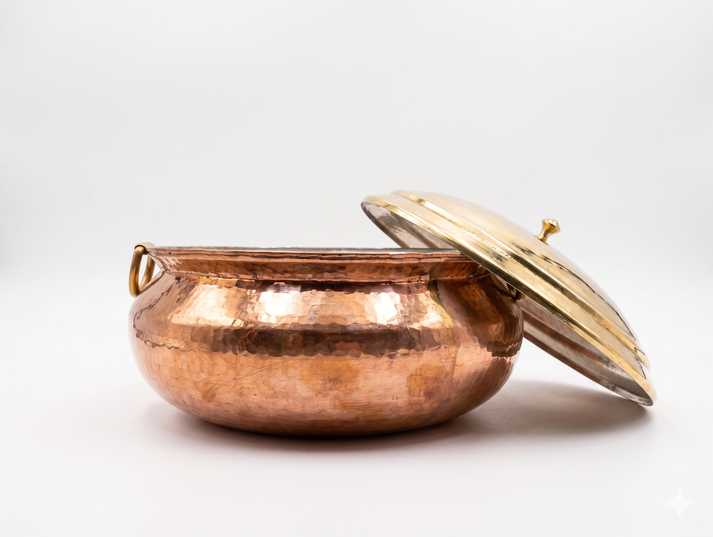 Handmade Pure Copper Handi with Brass Lid | Traditional Heavy Gauge Copper Cooking & Serving Pot | 10 Ltr & 14 Ltr