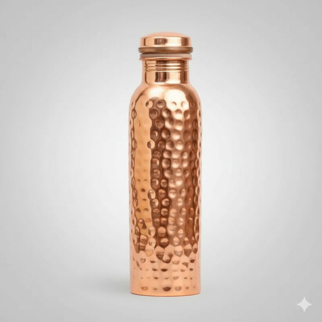 Hammered Copper Water Bottle, 950 ml