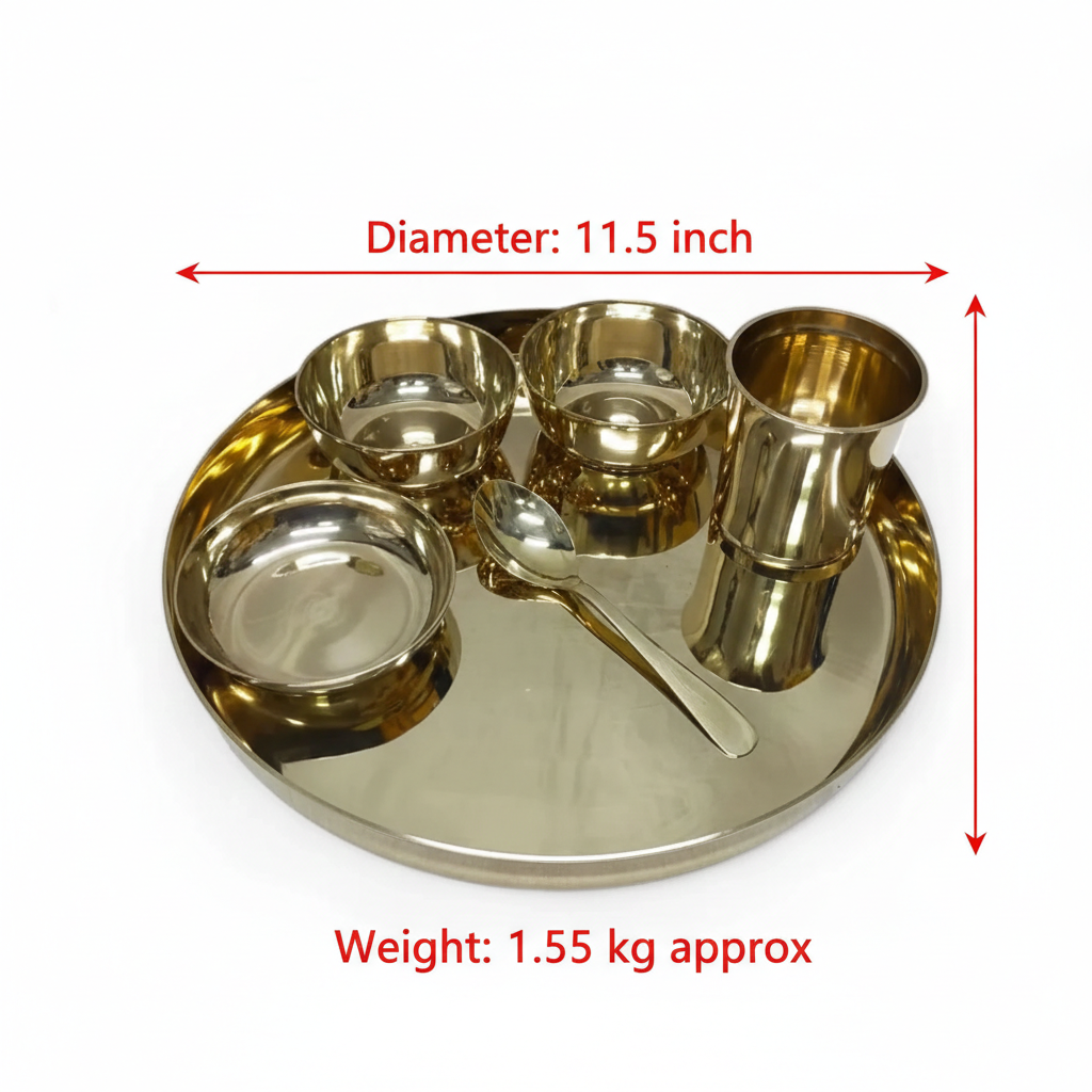 11.5-Inch Kansa Thali Set - Shine