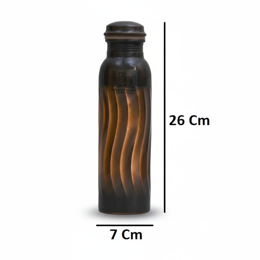 ROYALSTUFFS 1 Liter Copper Lehar Bottle | Tamba Bottle| Leak Proof | Ayurvedic Health Benefits | Eco Friendly