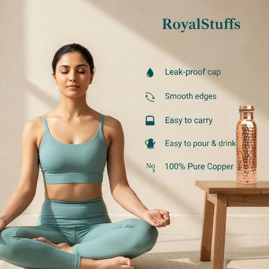 Hammered Copper Water Bottle, 950 ml