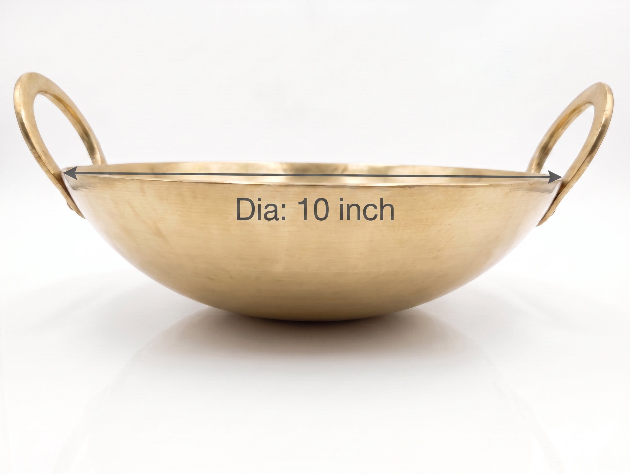 RoyalStuffs Pure Kansa Kadai with Broad Handles – Handmade Bronze Kadhai for Traditional Cooking (80:20 Certified Bronze)