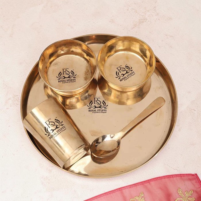 10.5 Inch Royal Pure Bronze Thaali Set , 5 Items