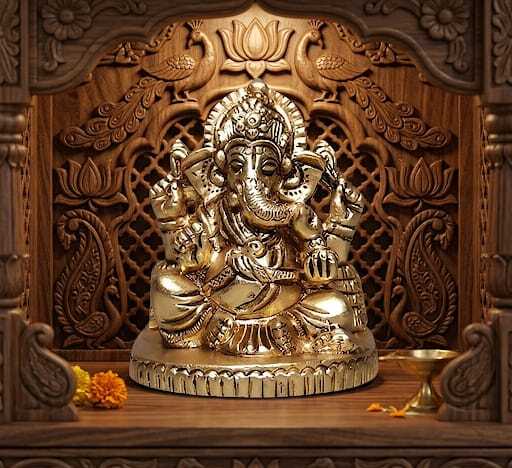 Handcrafted Brass Ganesha Idol 2.5 Inch | Pure Brass Lord Ganesh Statue for Home, Office, Temple & Gifting