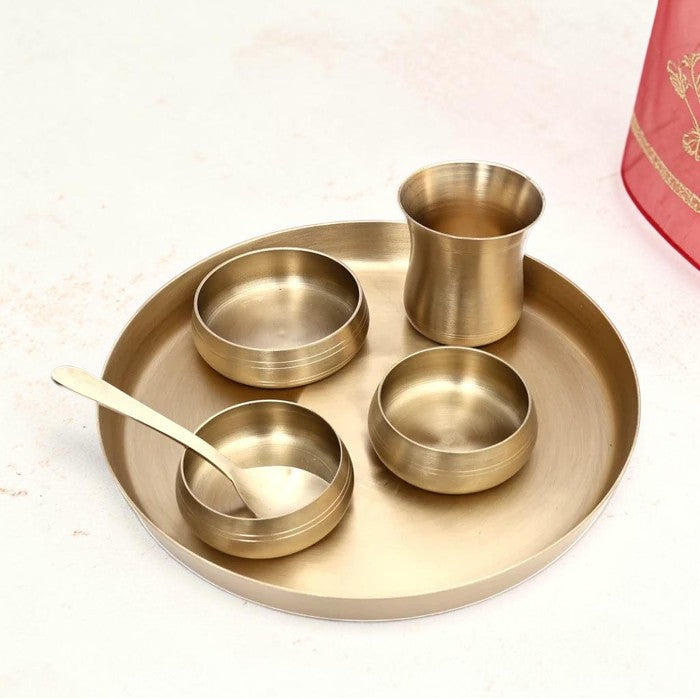 10 Inch Kansa Bronze Bhojan/Dinner/Thali 5 Items